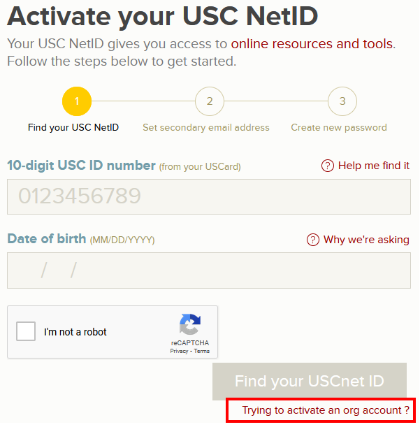 How to Activate an Organizational Email Account USC Auxiliary Services IT